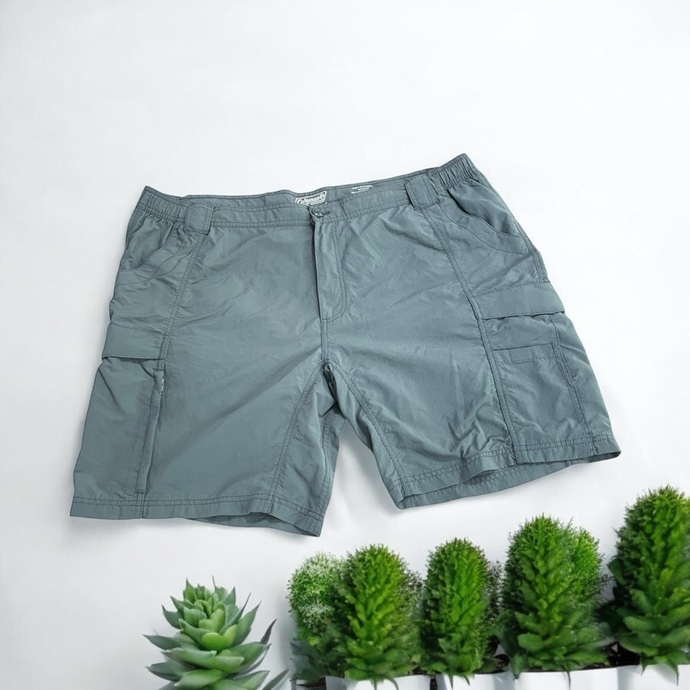 Coleman The Outdoor Company Cargo Shorts Men’s XXL Gray Nylon Hiking Fishing - Picture 2 of 12